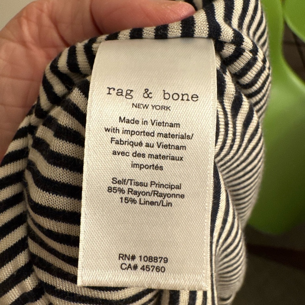 rag & bone Navy and White Striped Midi Dress - Picture 6 of 6